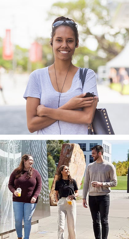 One UC online student reading a book and smiling