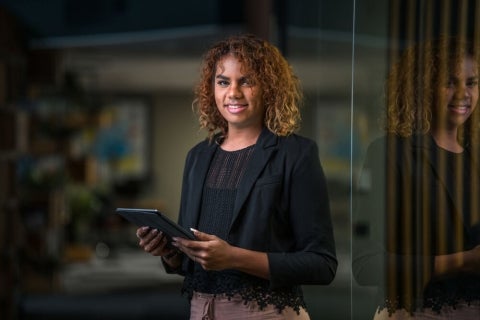 A social worker at work
